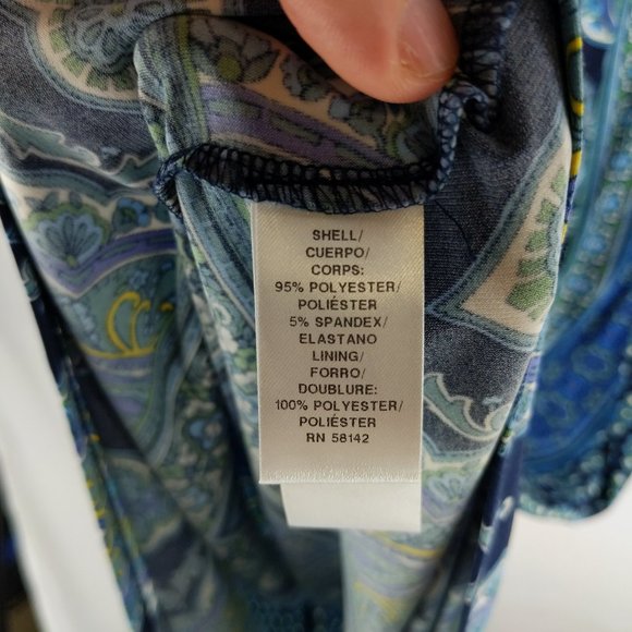 NWT London Times Blue Patterned Maxi Dress Size 6P - Picture 7 of 8